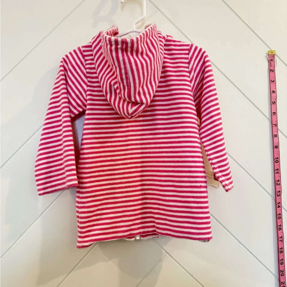 Like New Oscar de la Renta Girls Cabana Pink Stripe Cover Up Terry Cloth Size 2